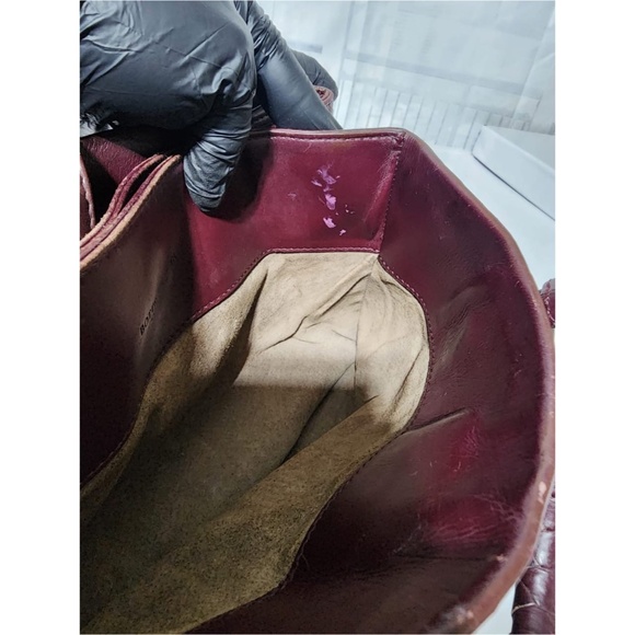 SOLD***Authentic BOTTEGA VENETA Nappa Intrecciato Small Roma Tote Bag Burgundy - Picture 12 of 16